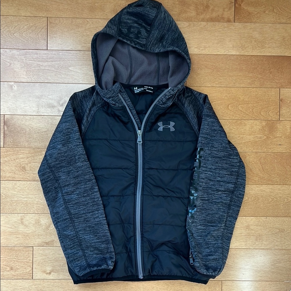 Under Armour Black and Gray Hooded Jacket
